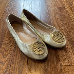 Gold ballet flats